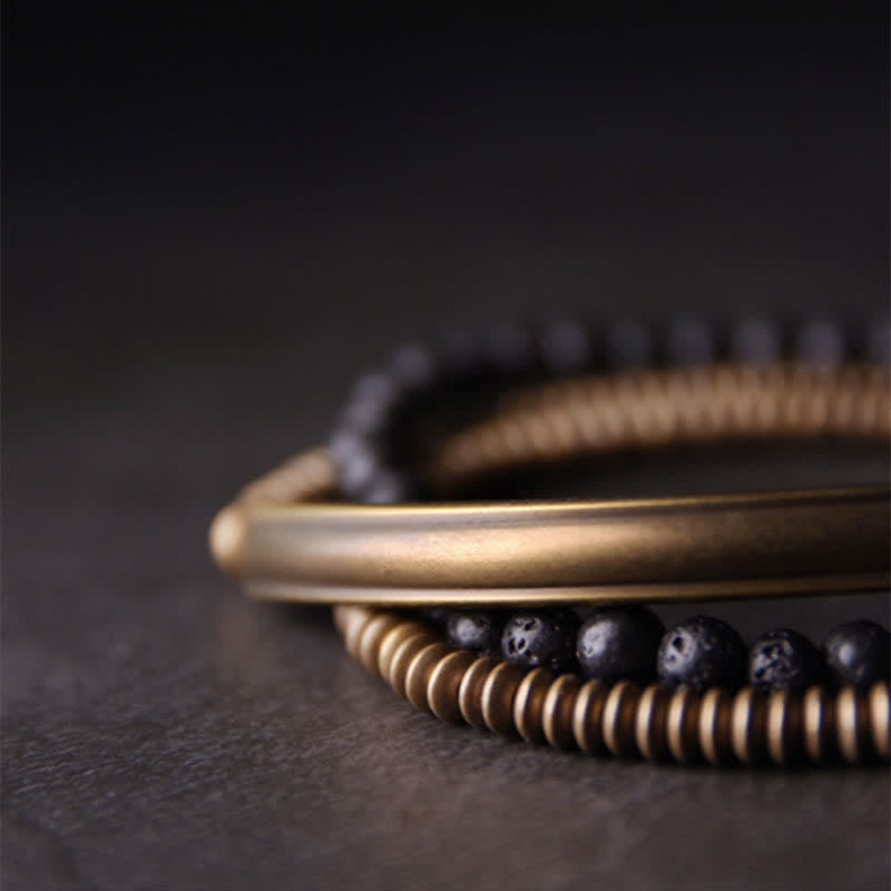 Vintage Lava Rock Copper Support Bracelet - Image 11