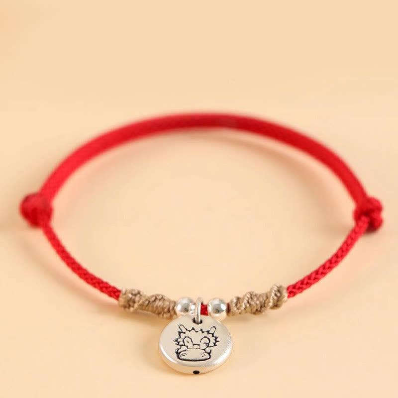 Handmade 999 Sterling Silver Year of the Dragon Cute Chinese Zodiac Luck Braided Bracelet (Extra 30% Off | USE CODE: FS30) - Image 4