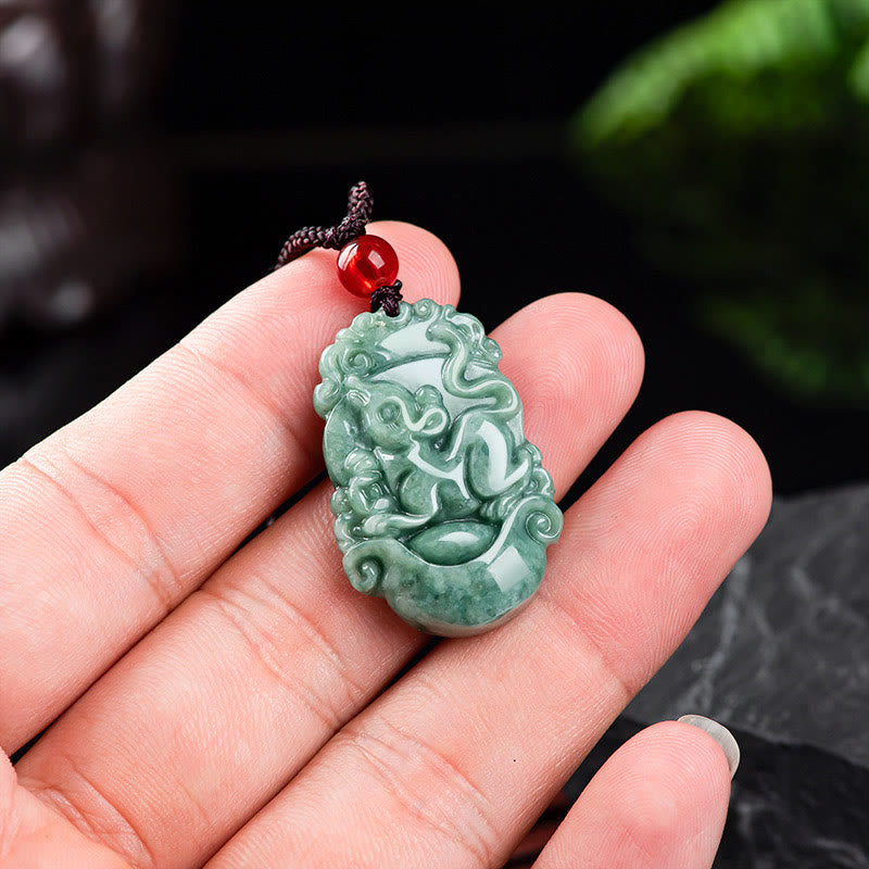 Natural Jade 12 Chinese Zodiac Prosperity Necklace Pendant - Image 9