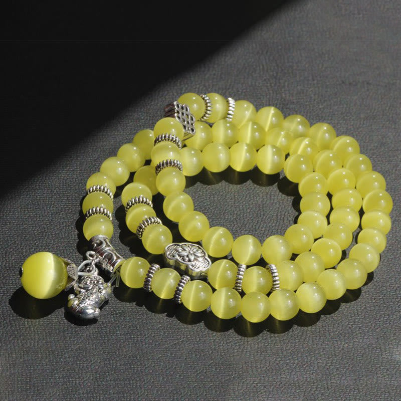 Cat Eye PiXiu Support Triple Wrap Bracelet - Image 17