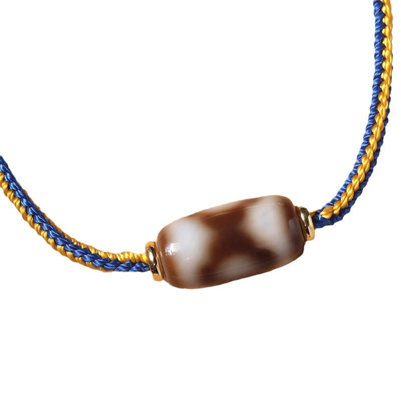 Tibetan Three-eyed Dzi Bead Luck Happiness Bracelet - Image 8