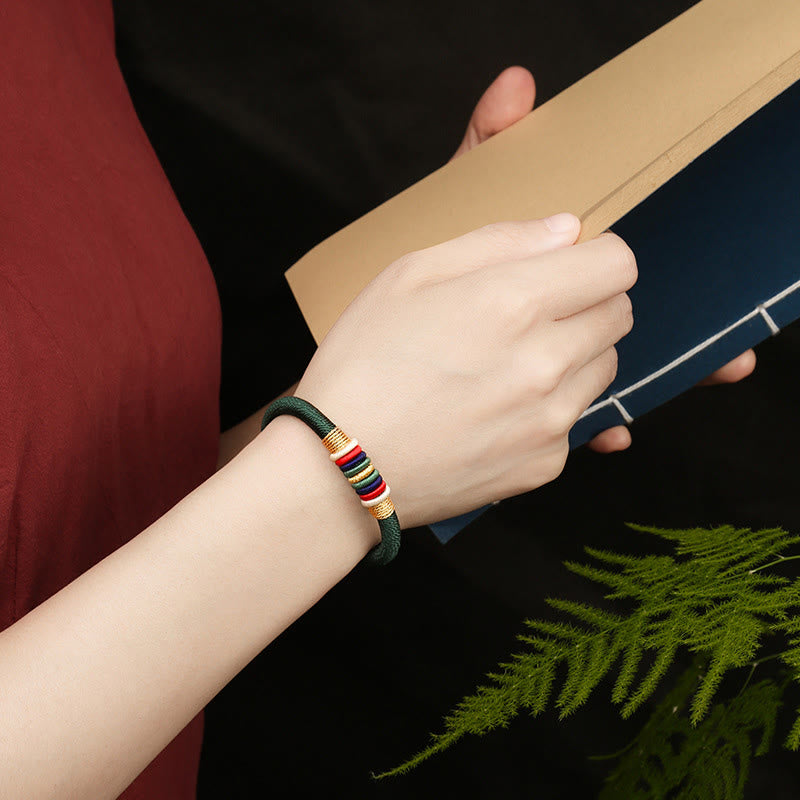 Tibetan Handmade Colorful King Kong Knot Five Elements Luck Braid String Bracelet - Image 14