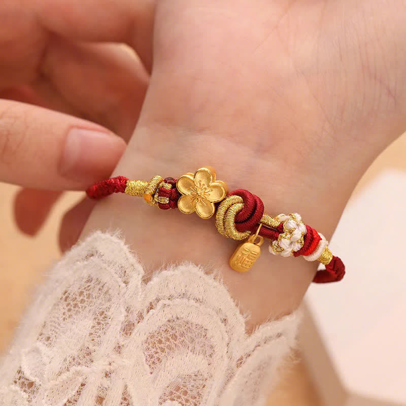 Peach Blossom Happiness Charm Luck Red String Bracelet - Image 11
