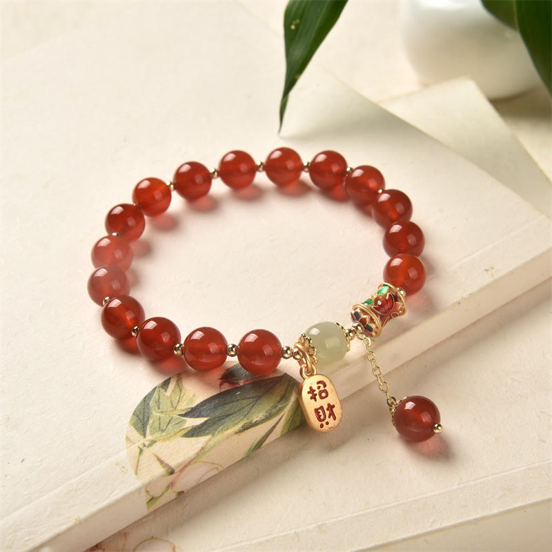 Natural Red Agate Jade Confidence Fortune Blessing Charm Bracelet - Image 14