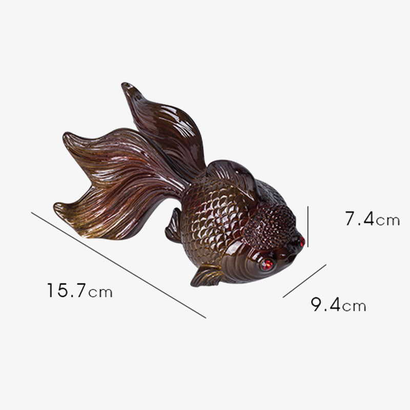 Color Changing Koi Fish Resin Tea Pet Wealth Home Figurine Decoration - Image 8