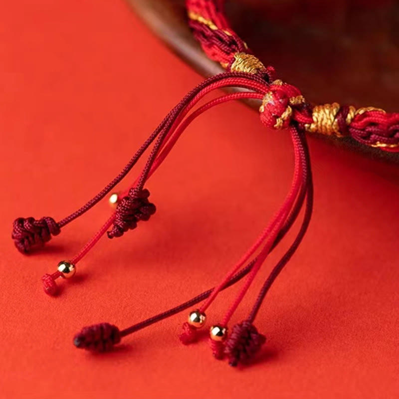 Five Directions Gods of Wealth Handmade Reincarnation Knot Protection String Braid Bracelet - Image 9