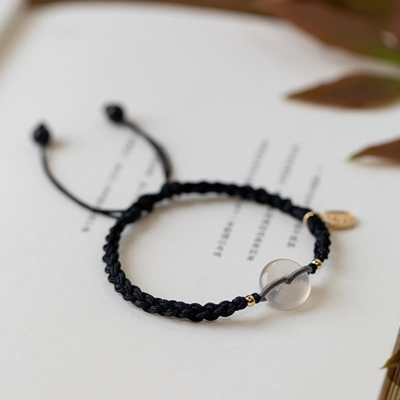 Chalcedony Round Peace Buckle Positive String Bracelet - Image 6