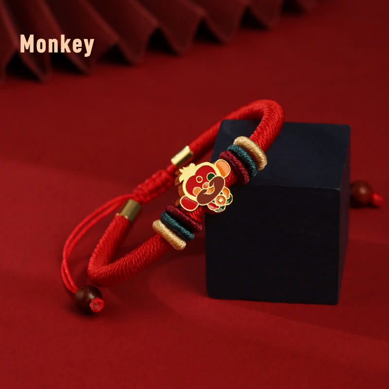 Handmade 925 Sterling Silver Year of the Dragon Cute Chinese Zodiac Luck Braided Red Bracelet - Image 18