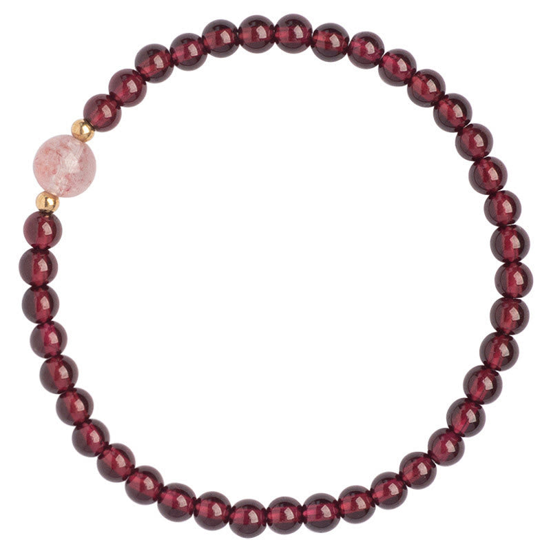 Natural Garnet Strawberry Quartz Calm Bracelet - Image 6