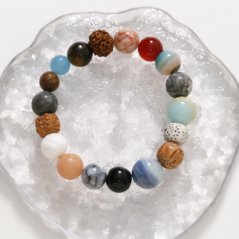 Natural Bodhi Seed Crystal Stone Agate Keep Away Evil Spirits Bracelet - Image 8