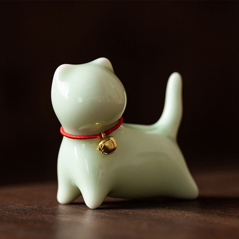 Mini Small Cute Cat Tea Pet Ceramic Home Desk Figurine Decoration - Image 3