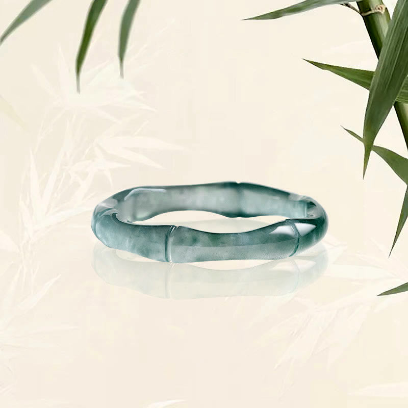 Natural Jade Bamboo Prosperity Abundance Ring