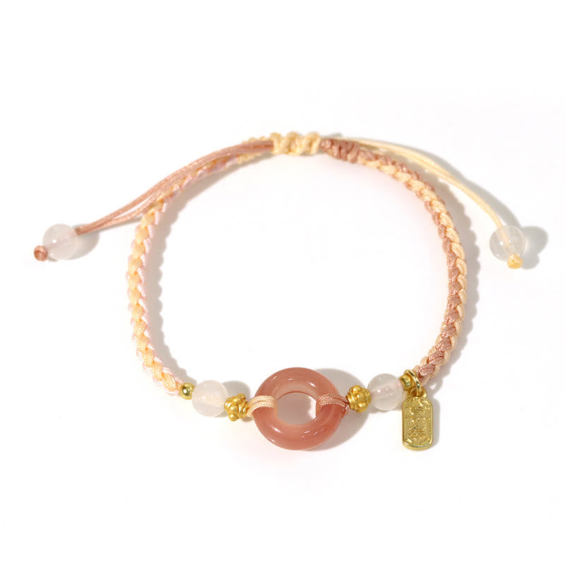 Peace And Joy Agate Peace Buckle Auspicious Handmade Braided Bracelet - Image 9
