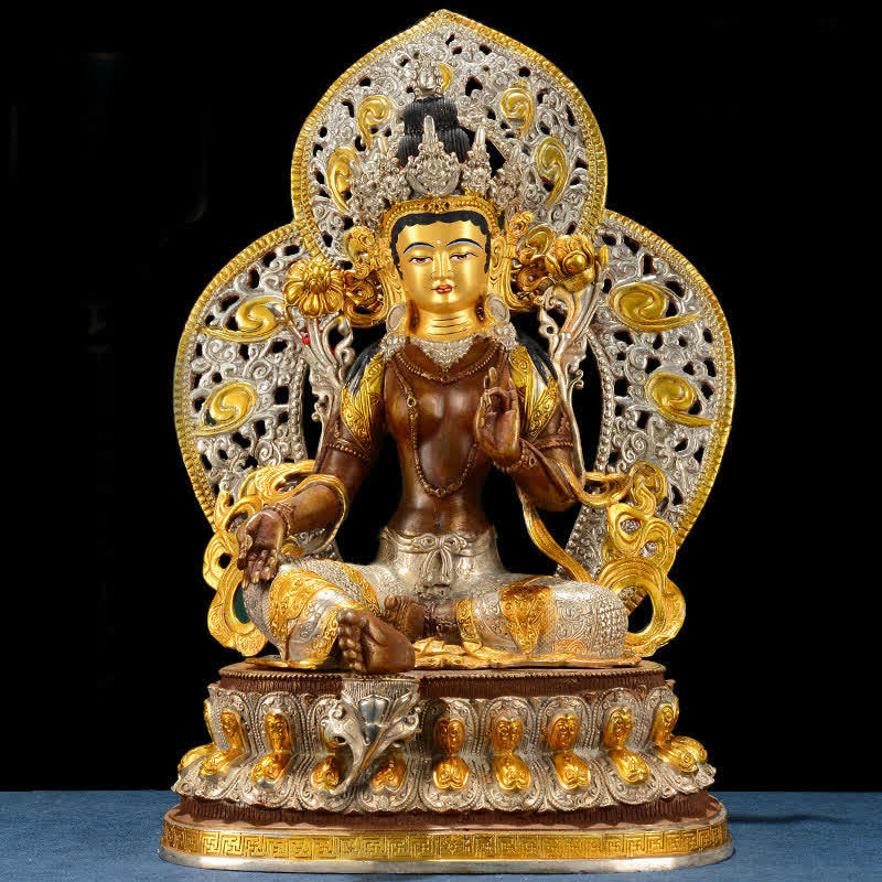 Bodhisattva Green Tara Hope Copper Statue Decoration - Image 4