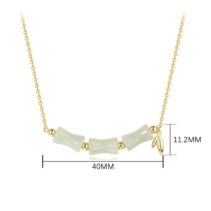 925 Sterling Silver Hetian Jade Bamboo Fu Character Prosperity Necklace Pendant Bracelet - Image 10