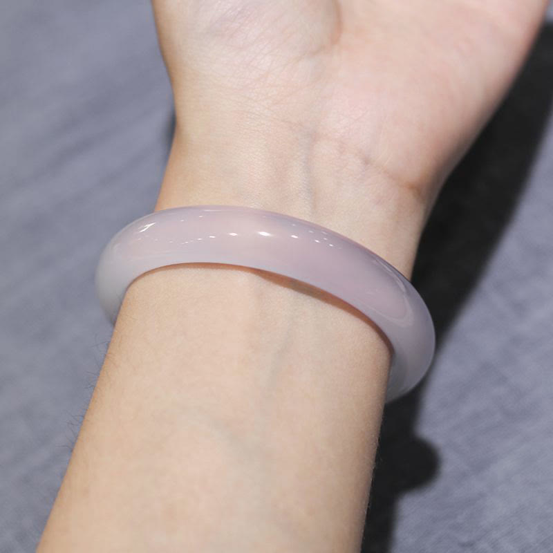Natural Purple Jade Soothing Protection Bracelet Bangle - Image 9
