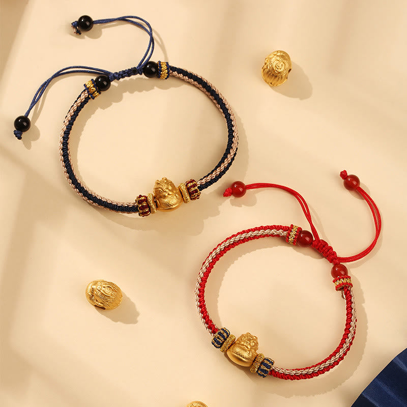 925 Sterling Silver Baby Dragon Luck Strength Handmade Braided Bracelet - Image 11