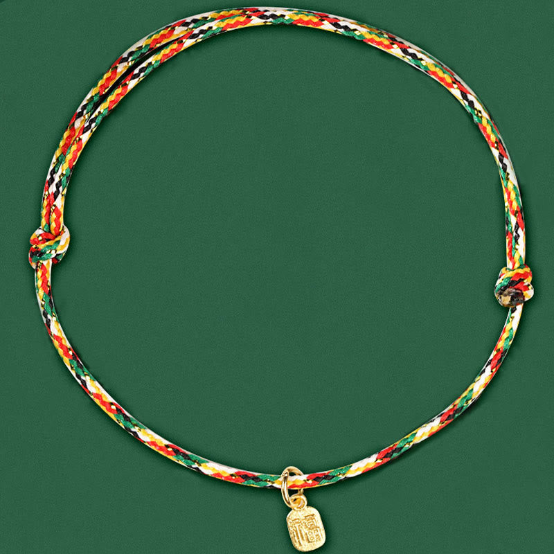 Auspicious Fu Character Peace And Joy Luck Handmade Multicolored Child Adult Bracelet - Image 9