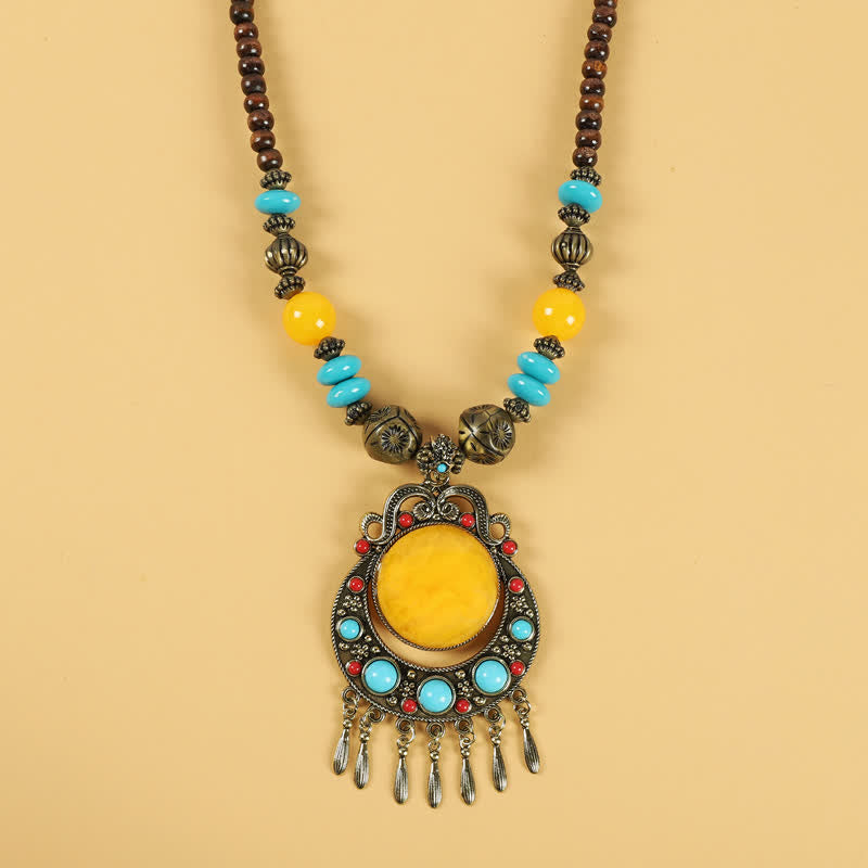 Tibetan Retro Beads Tassel Hair Decoration Hair Accessories - Image 10