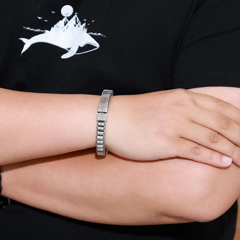 Vintage Lines Pattern Balance Rotatable Bracelet - Image 4