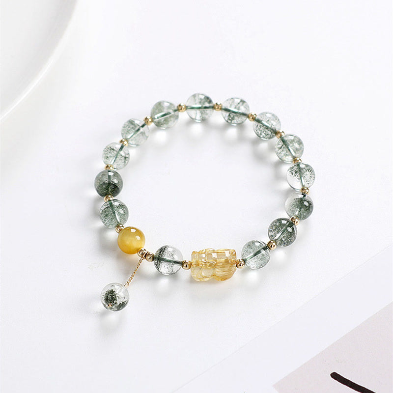 Green Phantom Citrine PiXiu Confidence Bracelet - Image 5