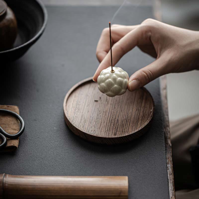 Mini Lotus Flower Meditation Ceramic Stick Small Incense Burner Decoration - Image 6