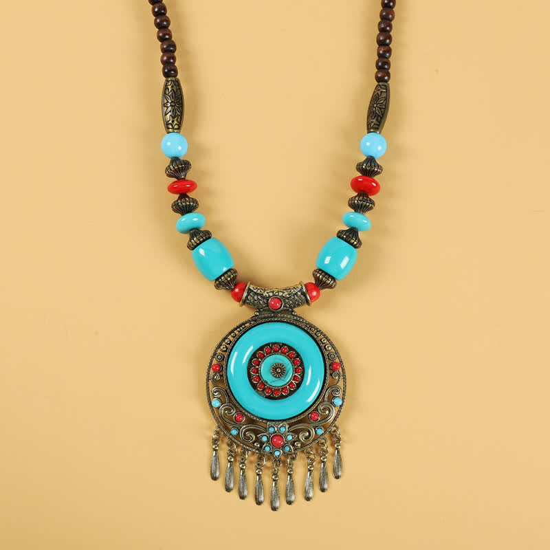 Tibetan Retro Beads Tassel Hair Decoration Hair Accessories - Image 8