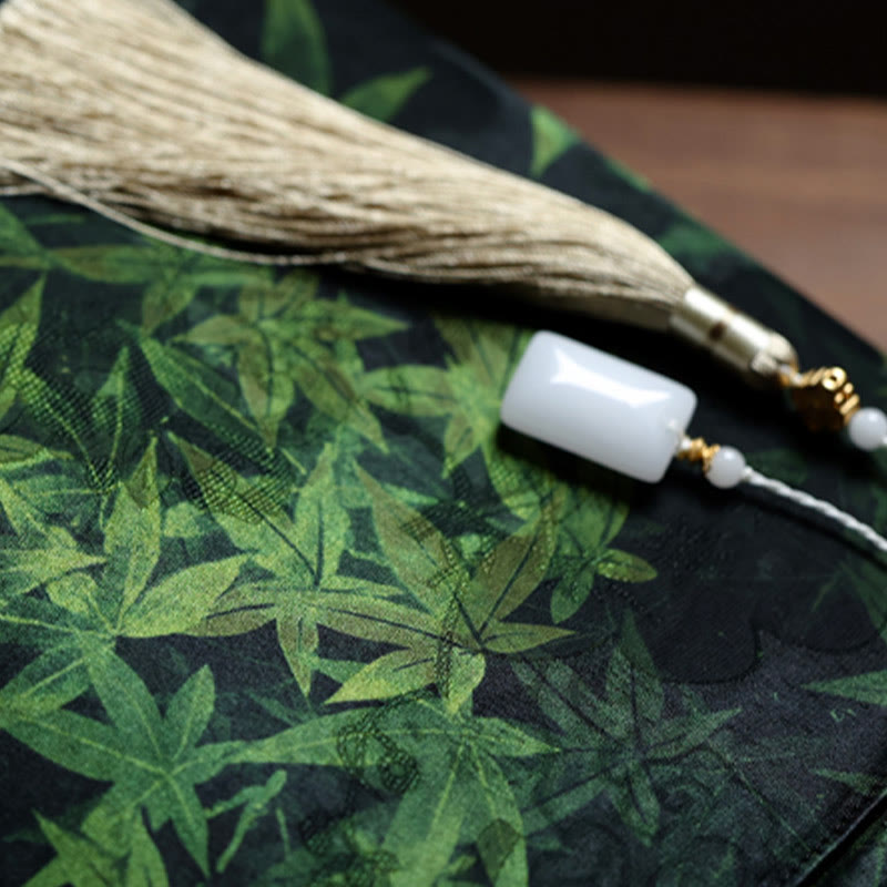 Bamboo Leaves Butterfly Koi Fish Bamboo Handles Handbag - Image 9