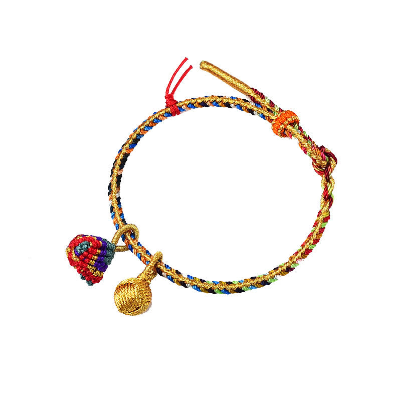 Colorful Rope Luck Handmade Zongzi Golden Ball Charm Bracelet - Image 5