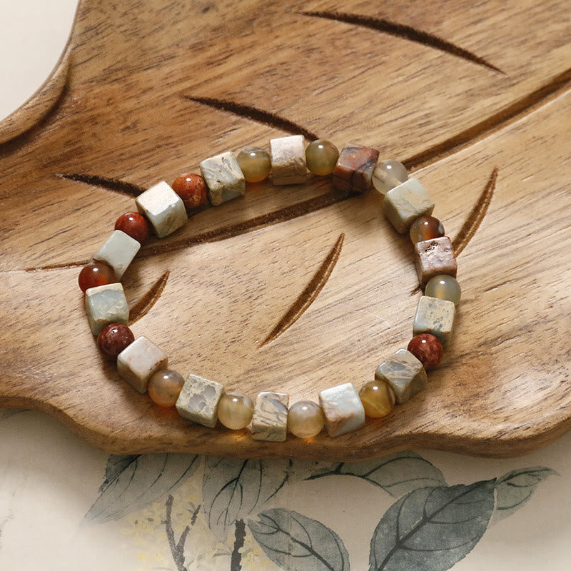 Natural Stone Sea Sediment Jasper Agate Protection Bracelet - Image 10