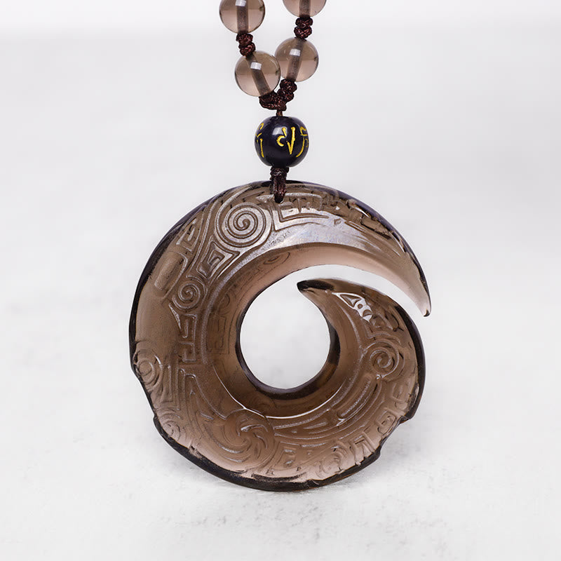 Natural Black Obsidian Ice Obsidian Strength Necklace Pendant - Image 7