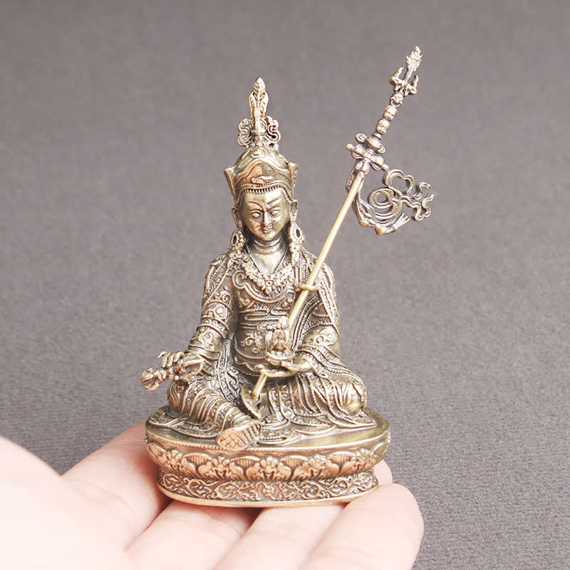 Padmasambhava Buddha Figure Serenity Copper Statue Decoration Temple Ornament - Image 3