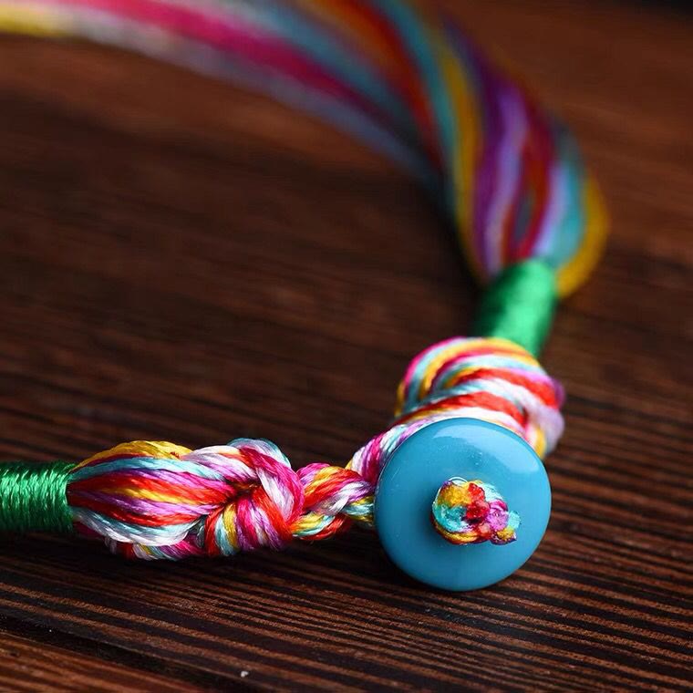 Tibetan Handmade Five Colorful Thread Dragon Boat Festival Protection Adult Child String Bracelet - Image 6