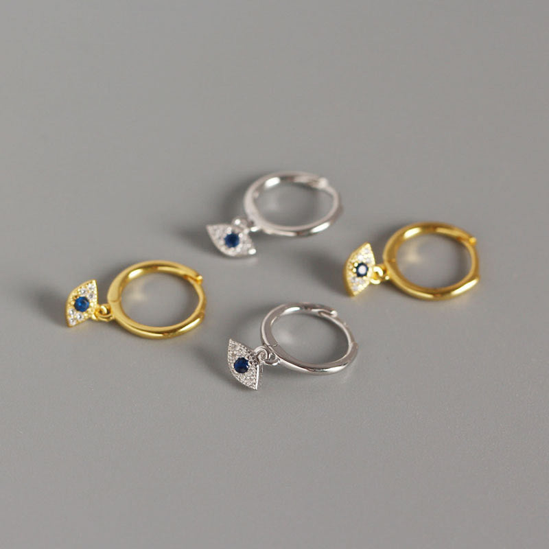 925 Sterling Silver Evil Eye Blessing Protection Stud Earrings