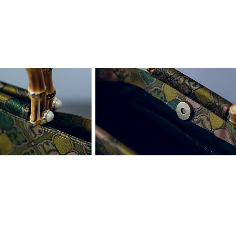 Green Leaves Handbag Metal Chain Crossbody Bag Shoulder Bag Cellphone Bag - Image 4