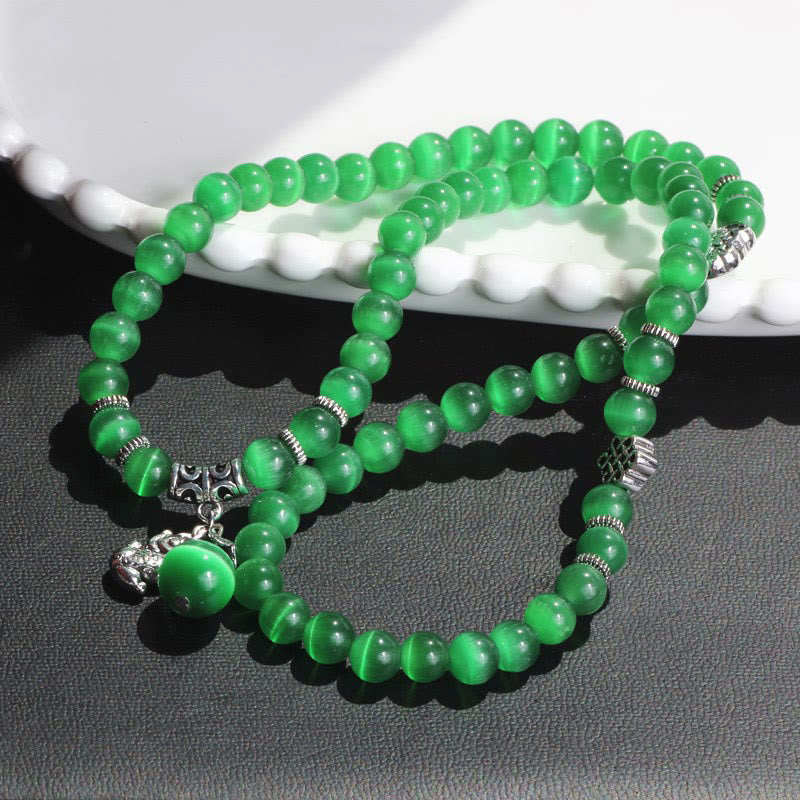 Cat Eye PiXiu Support Triple Wrap Bracelet - Image 10