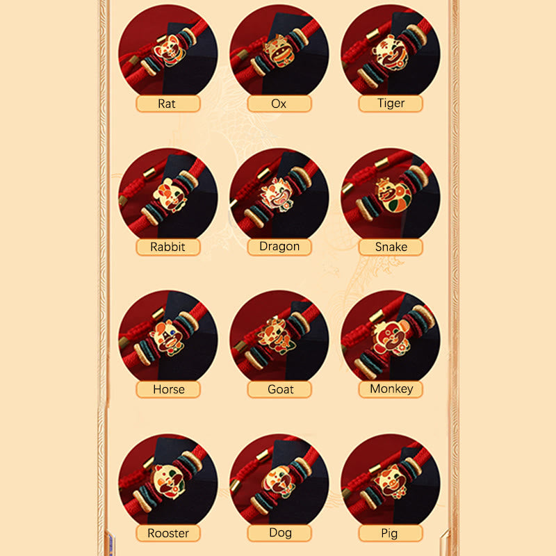 Handmade 925 Sterling Silver Year of the Dragon Cute Chinese Zodiac Luck Braided Red Bracelet - Image 24