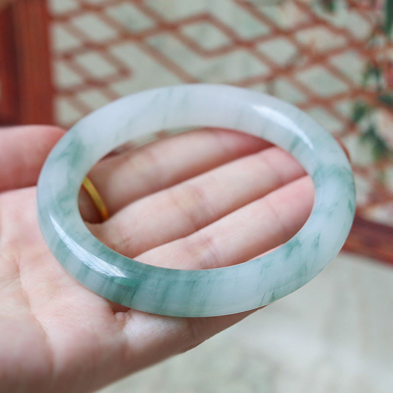 Natural Jade Luck Prosperity Bangle Bracelet