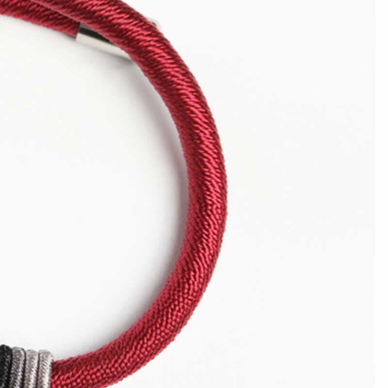 925 Sterling Silver Om Mani Padme Hum Peace Red String Bracelet - Image 8