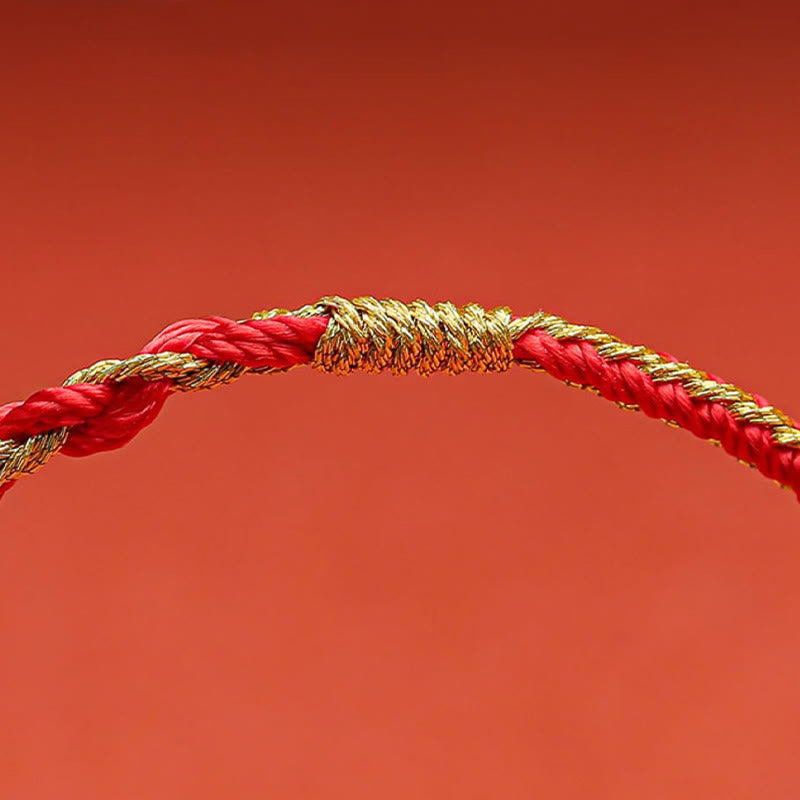 Handmade Chinese Zodiac Rabbit Rooster Rat Horse Dragon Protection Braid String Bracelet - Image 5