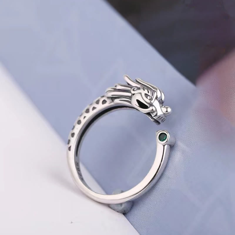 Vintage Dragon Design Success Strength Adjustable Ring - Image 4