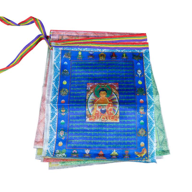 Tibetan 5 Colors Windhorse Buddha Tara Scriptures Healing Auspicious Outdoor Prayer Flag - Image 21