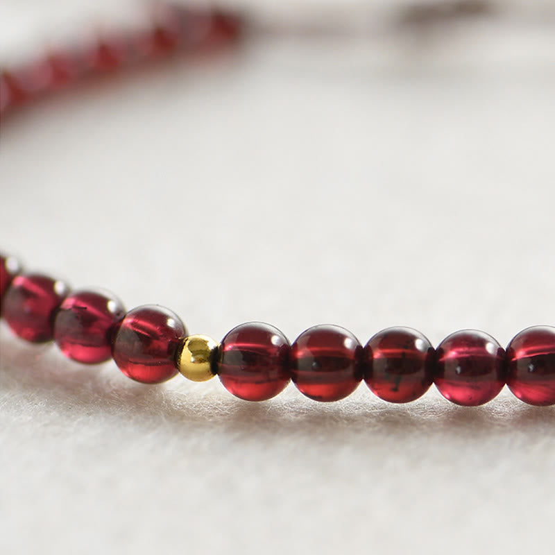 Natural Garnet Golden Beads Stability Bracelet - Image 3