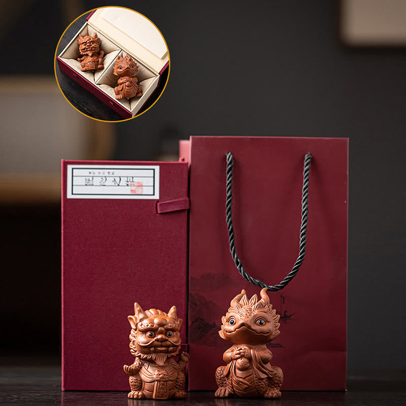 Luck Dragon Wealth Tea Pet Purple Clay Figurine Decoration - Image 29