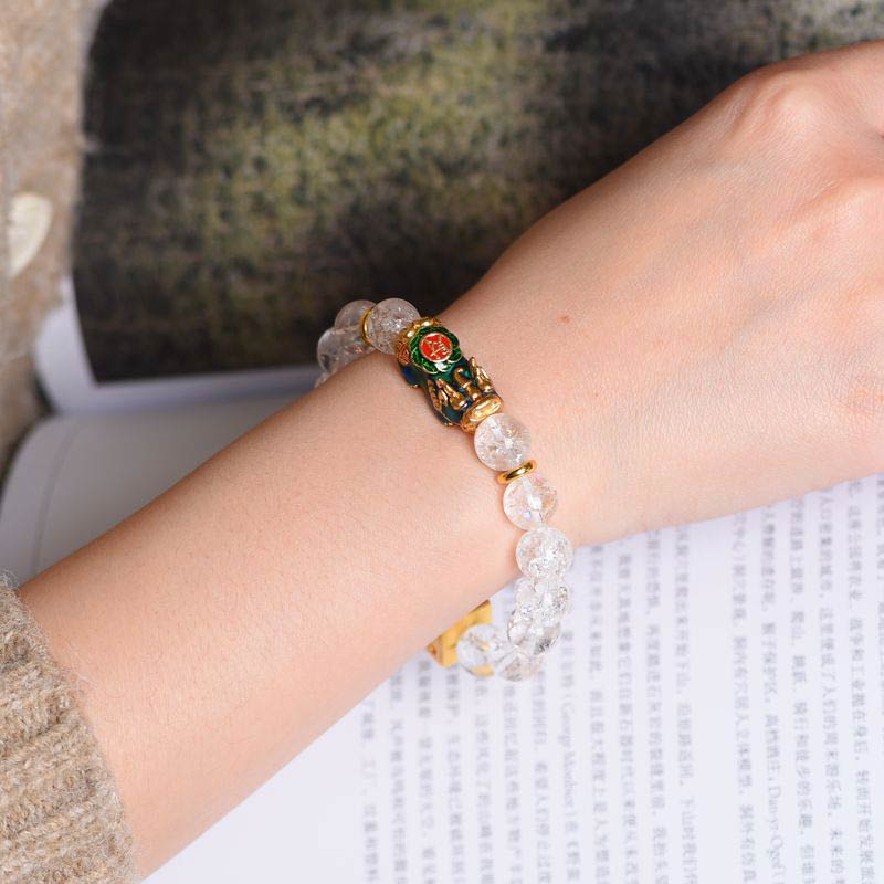 Color-Changing Pixiu White Crystal Dice Wealth Bracelet - Image 7