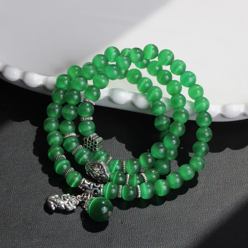 Cat Eye PiXiu Support Triple Wrap Bracelet - Image 8