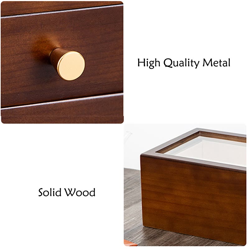 Retro Solid Wood Jewelry Box Jewelry Storage Box With Drawer - Image 23