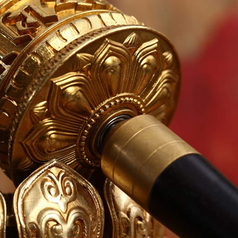 Tibetan Prayer Wheel Six True Words Copper Meditation Decoration - Image 4