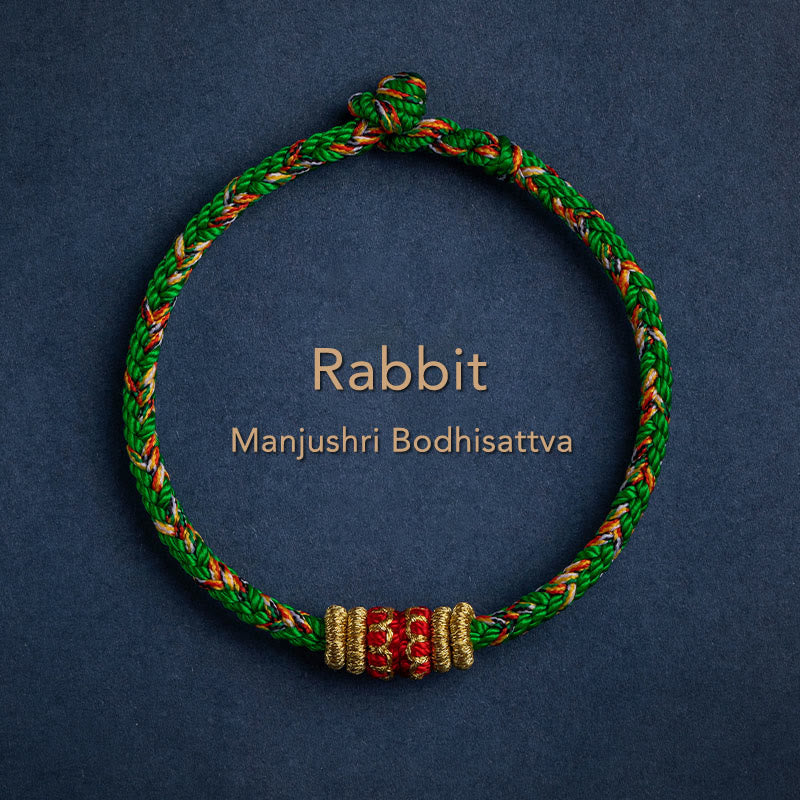 Tibet Handmade Chinese Zodiac Natal Buddha Luck Strength Braided String Bracelet - Image 13