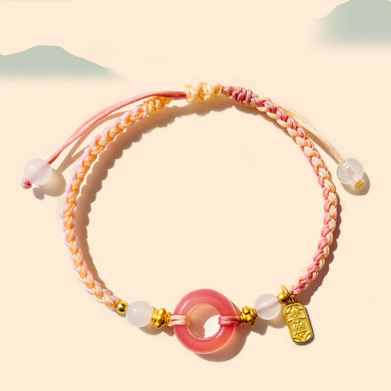 Peace And Joy Agate Peace Buckle Auspicious Handmade Braided Bracelet - Image 7